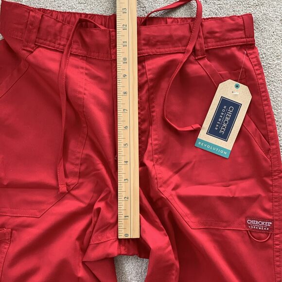 Cherokee Workwear Revolution Men's Fly Front Sz S Scrub Pants - WW140 Modern Red - Picture 8 of 12